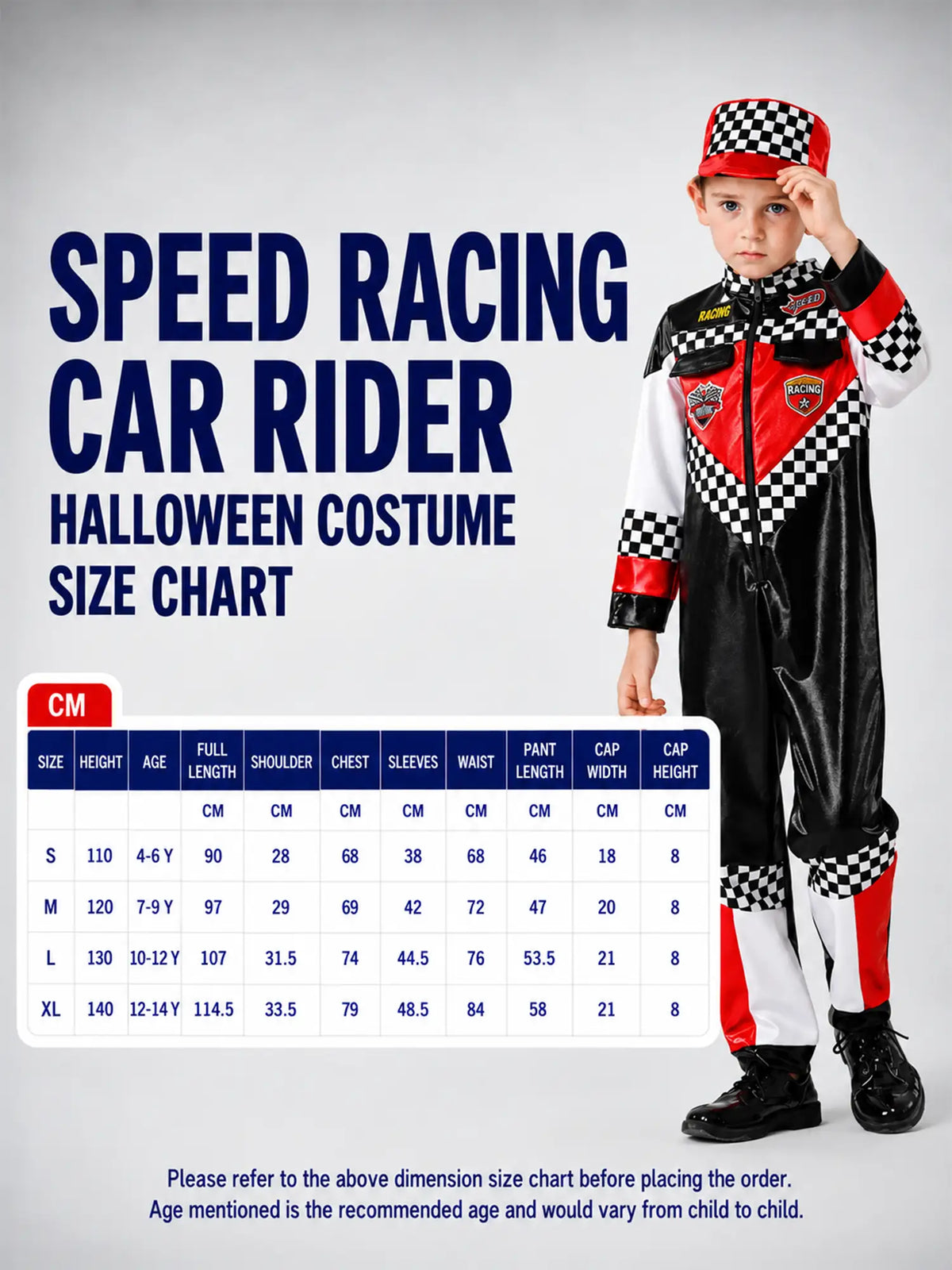 Speed Racing Car Rider costume,Kids Halloween Costume Fancy Dress Up