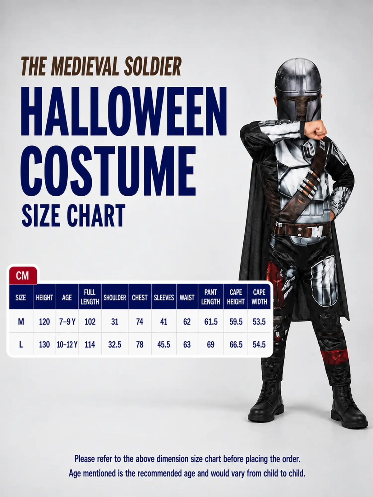 The Medieval Soldier ,Kids Halloween Costume Fancy Dress Up