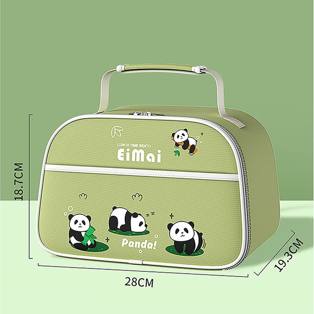 2D Panda Big Size Size Stainless Steel Lunch Box with Lunch Bag - Little Surprise Box2D Panda Big Size Size Stainless Steel Lunch Box with Lunch Bag