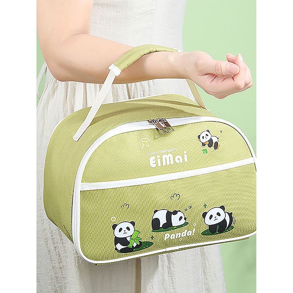 2D Panda Big Size Size Stainless Steel Lunch Box with Lunch Bag - Little Surprise Box2D Panda Big Size Size Stainless Steel Lunch Box with Lunch Bag