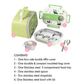 2D Panda Big Size Size Stainless Steel Lunch Box with Lunch Bag - Little Surprise Box2D Panda Big Size Size Stainless Steel Lunch Box with Lunch Bag