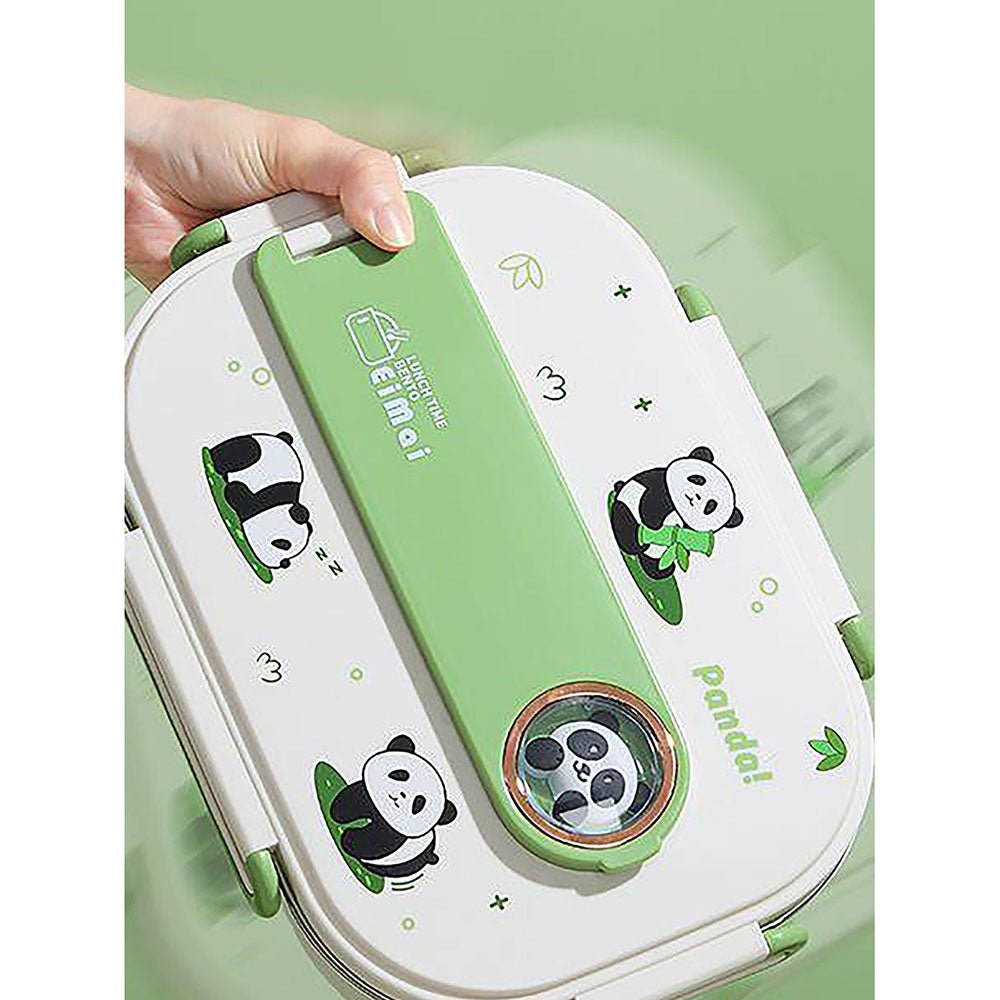 2D Panda Medium Size Size Stainless Steel Lunch Box with Lunch Bag - Little Surprise Box2D Panda Medium Size Size Stainless Steel Lunch Box with Lunch Bag