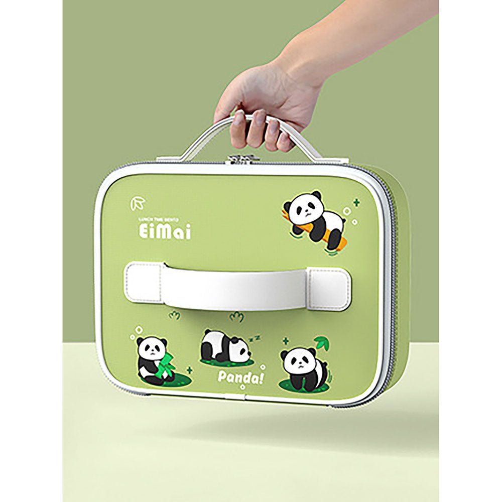 2D Panda Medium Size Size Stainless Steel Lunch Box with Lunch Bag - Little Surprise Box2D Panda Medium Size Size Stainless Steel Lunch Box with Lunch Bag