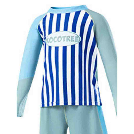 3 PCS Dark Blue Stripes Swimsuit for Boys with UPF 50+ - Little Surprise Box3 PCS Dark Blue Stripes Swimsuit for Boys with UPF 50+