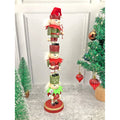 3 Tier Stacked Wooden Elves Christmas Table Décor - Little Surprise Box3 Tier Stacked Wooden Elves Christmas Table Décor