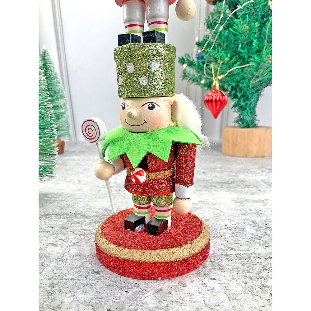 3 Tier Stacked Wooden Elves Christmas Table Décor - Little Surprise Box3 Tier Stacked Wooden Elves Christmas Table Décor