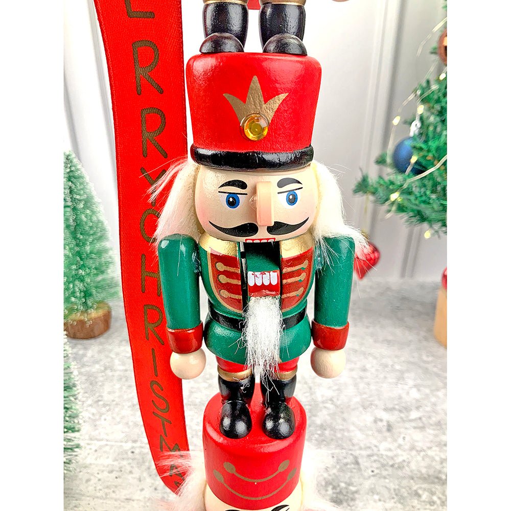 3 Tier Stacked Wooden Nutcracker Christmas Table Décor - Little Surprise Box3 Tier Stacked Wooden Nutcracker Christmas Table Décor