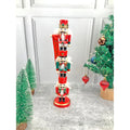 3 Tier Stacked Wooden Nutcracker Christmas Table Décor - Little Surprise Box3 Tier Stacked Wooden Nutcracker Christmas Table Décor