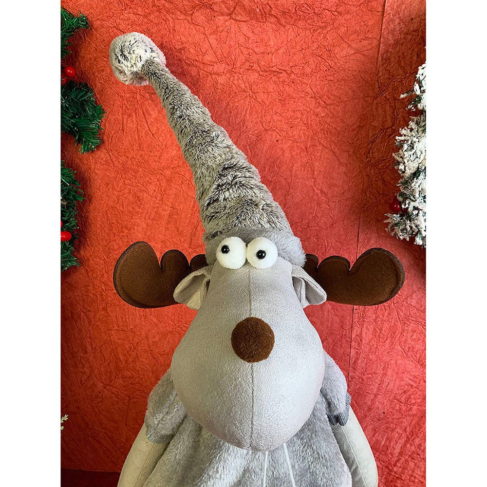 35 inches Grey Dress Mrs.Reindeer Christmas Table Décor - Little Surprise Box35 inches Grey Dress Mrs.Reindeer Christmas Table Décor