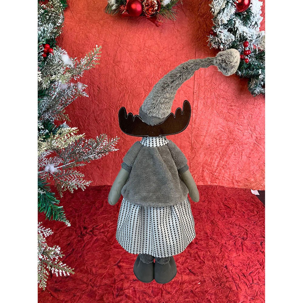 35 inches Grey Dress Mrs.Reindeer Christmas Table Décor - Little Surprise Box35 inches Grey Dress Mrs.Reindeer Christmas Table Décor