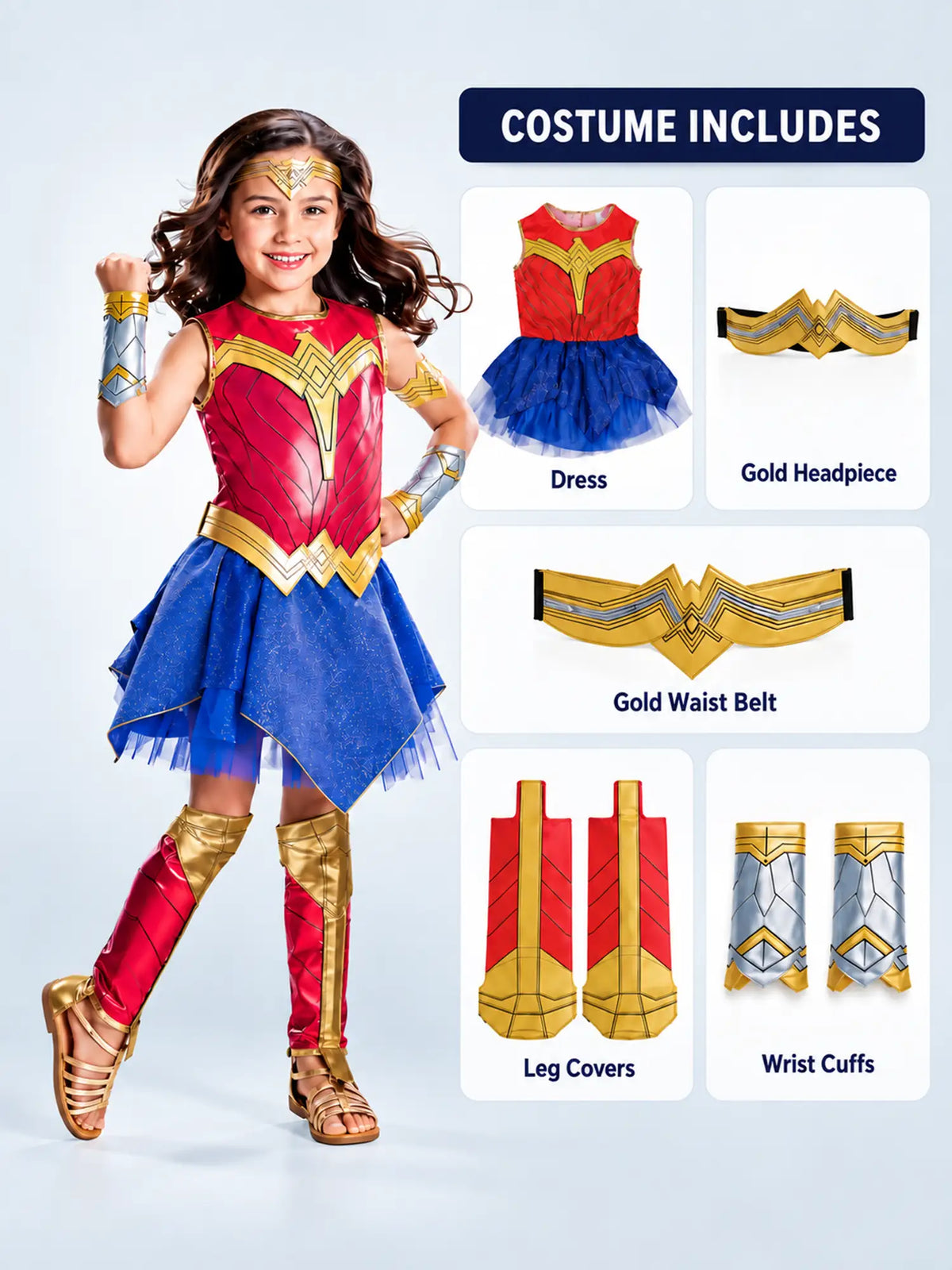 Wonder Supergirl Kids Halloween Costume