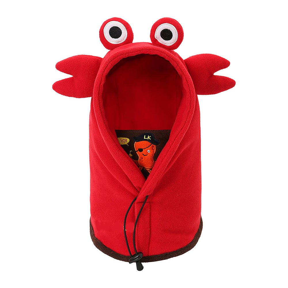 3d Crab theme Fleece Winter Cap covering Mouth, Neck and Head - Little Surprise Box3d Crab theme Fleece Winter Cap covering Mouth, Neck and Head