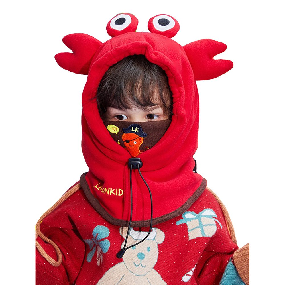 3d Crab theme Fleece Winter Cap covering Mouth, Neck and Head - Little Surprise Box3d Crab theme Fleece Winter Cap covering Mouth, Neck and Head