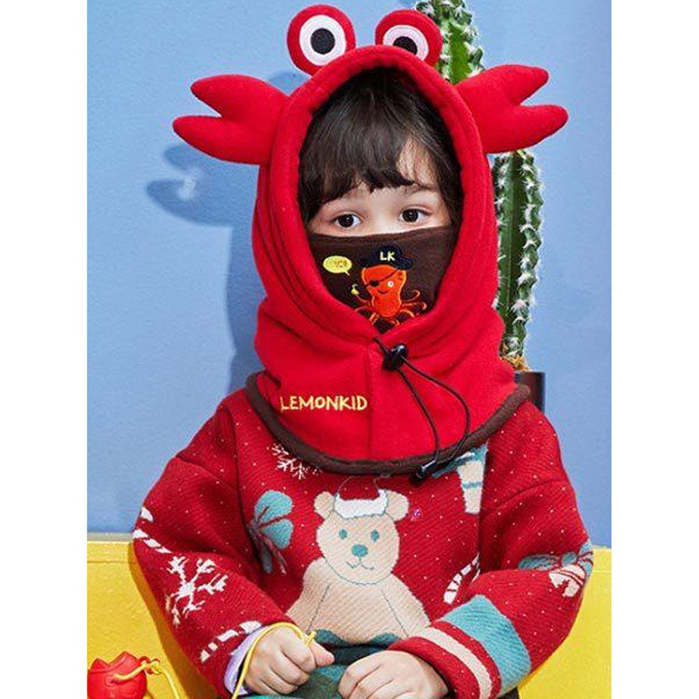 3d Crab theme Fleece Winter Cap covering Mouth, Neck and Head - Little Surprise Box3d Crab theme Fleece Winter Cap covering Mouth, Neck and Head