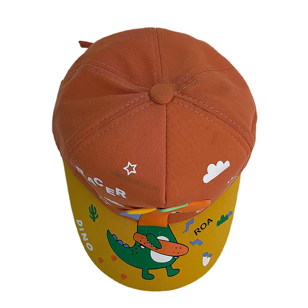 3d Super Dino orange Yellow Casual Cap for Kids - Little Surprise Box3d Super Dino orange Yellow Casual Cap for Kids