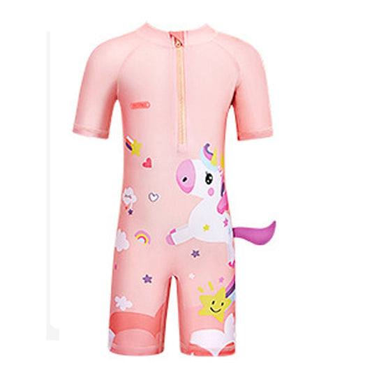 3d Tail Peach Unicorn Swimwear for Toddlers & Kids with UPF 50+ - Little Surprise Box3d Tail Peach Unicorn Swimwear for Toddlers & Kids with UPF 50+