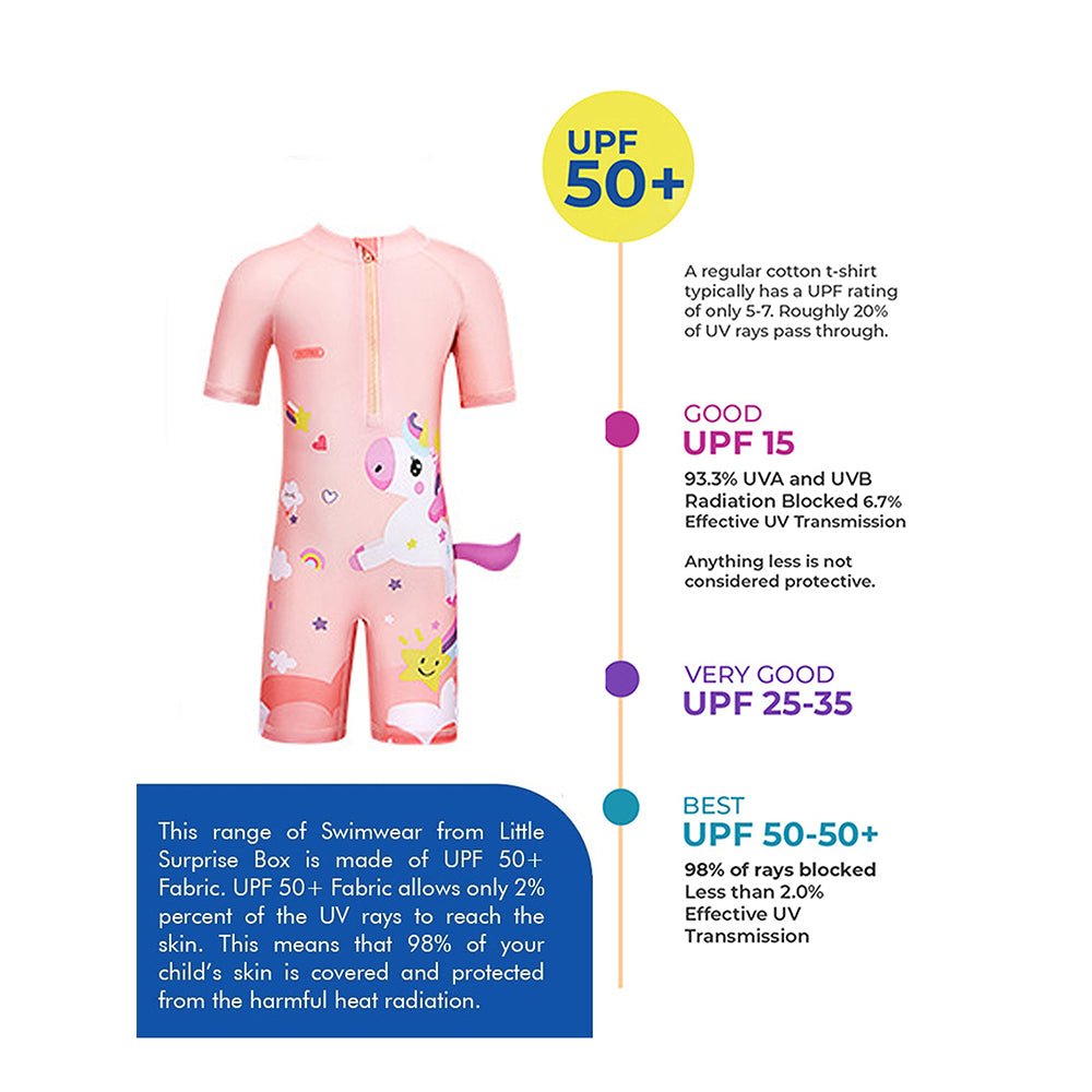 3d Tail Peach Unicorn Swimwear for Toddlers & Kids with UPF 50+ - Little Surprise Box3d Tail Peach Unicorn Swimwear for Toddlers & Kids with UPF 50+