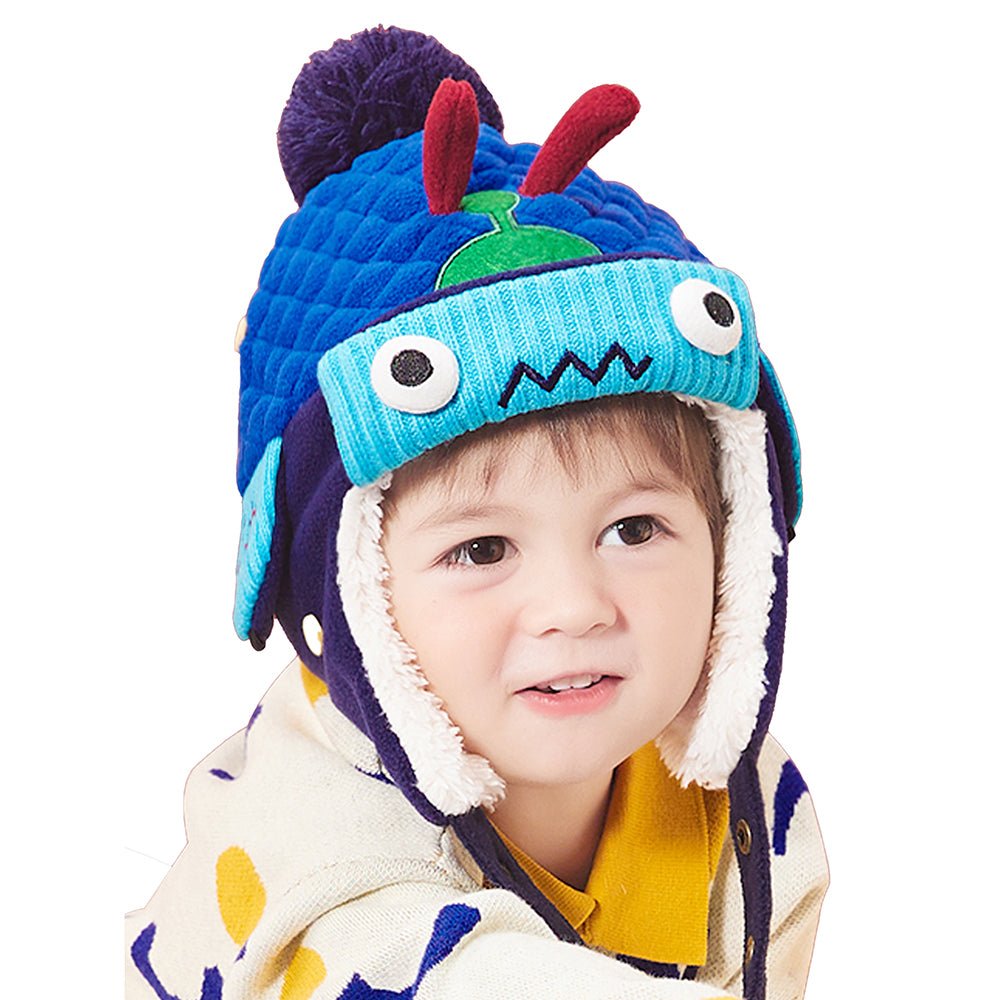 3pcs Quilted Robot Theme Winter Cap, Mufflers and Gloves - Little Surprise Box3pcs Quilted Robot Theme Winter Cap, Mufflers and Gloves