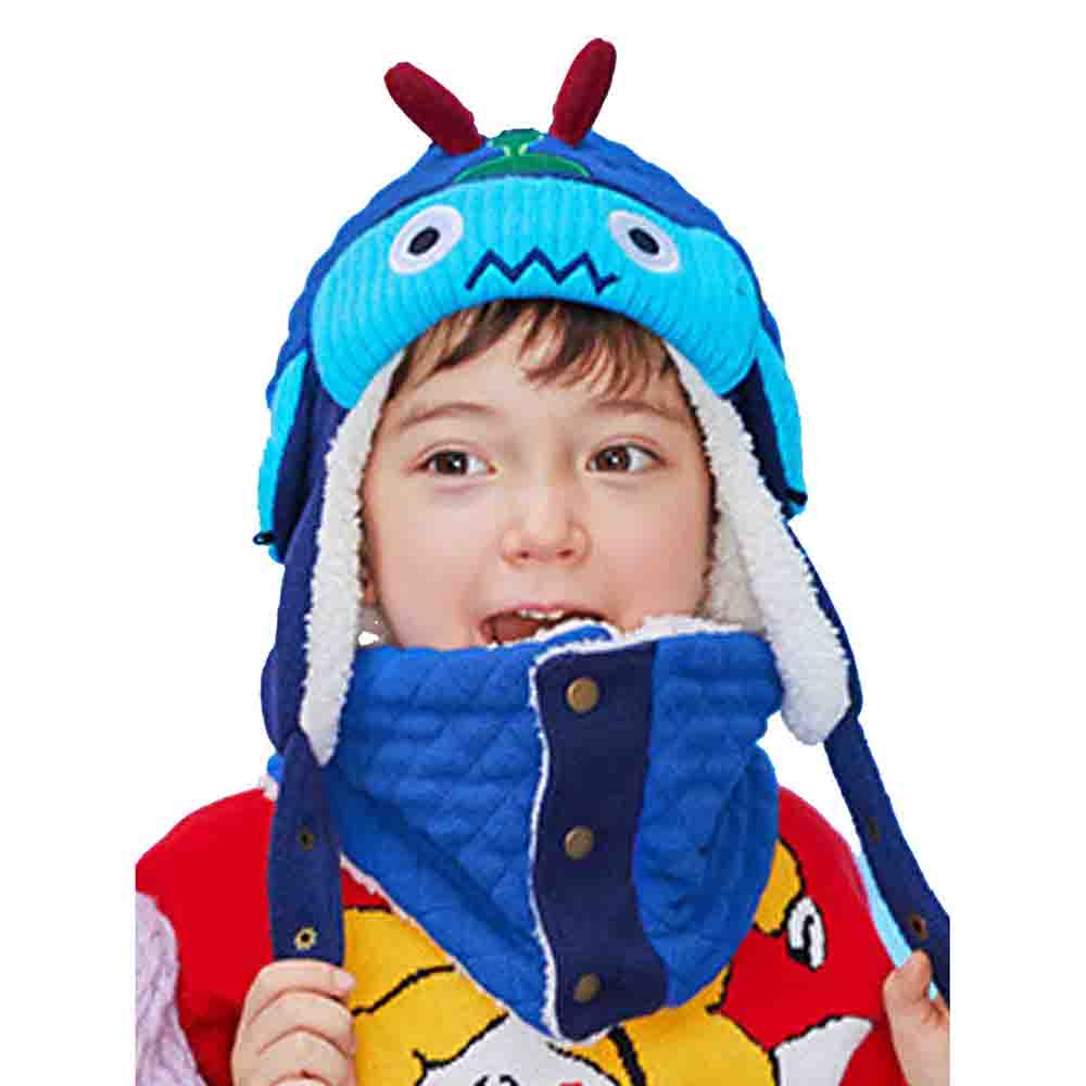 3pcs Quilted Robot Theme Winter Cap, Mufflers and Gloves - Little Surprise Box3pcs Quilted Robot Theme Winter Cap, Mufflers and Gloves