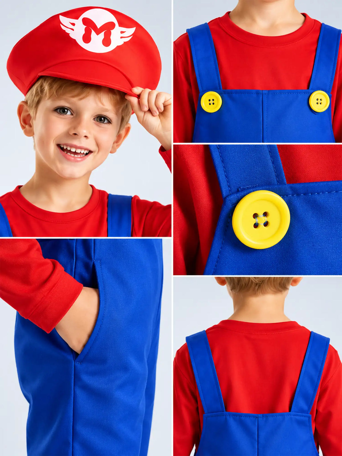 Junior Super Brothers, Plumber Kids Halloween Costume Fancy Dress Up