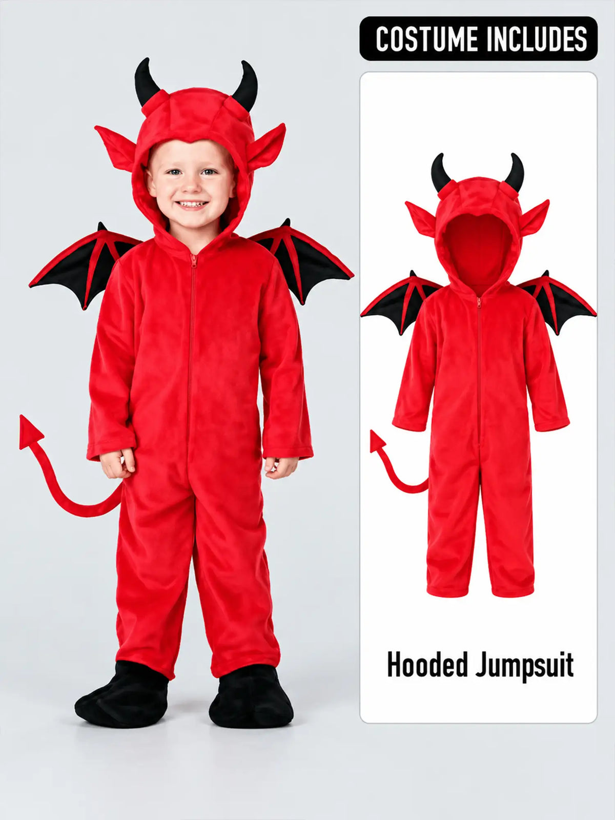 Black Red Devil, Kids Halloween Costume Fancy Dress Up