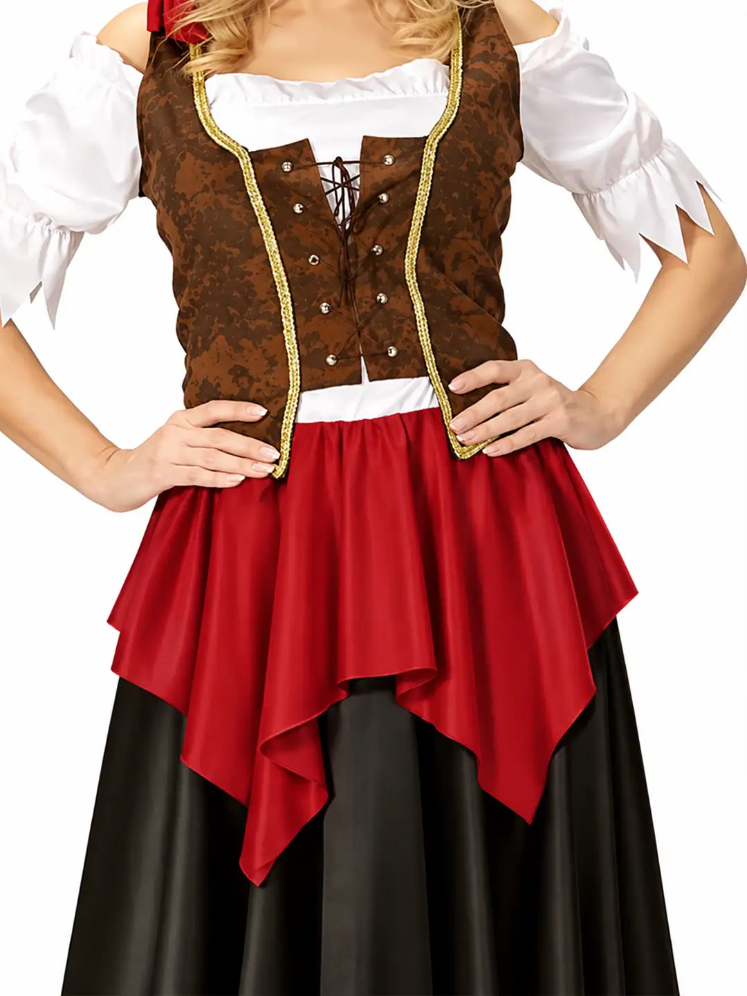 Checks Top & Skirt Pirate Adult Halloween Costume Fancy Dress Up