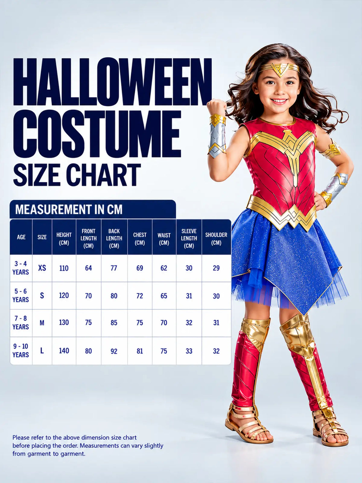 Wonder Supergirl Kids Halloween Costume