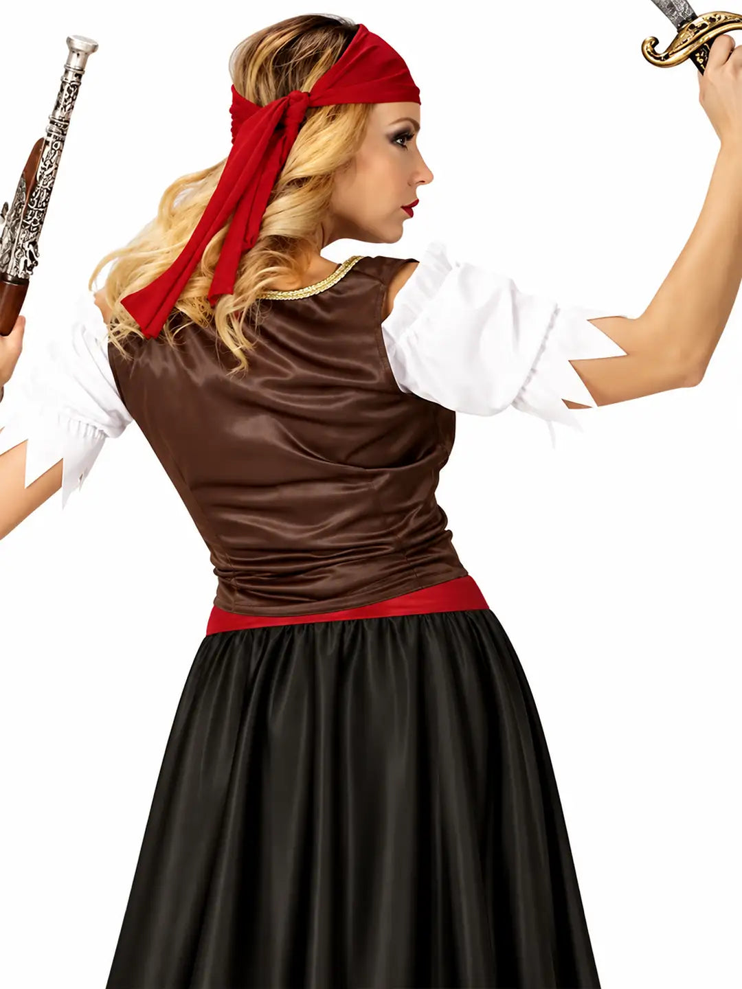 Checks Top & Skirt Pirate Adult Halloween Costume Fancy Dress Up