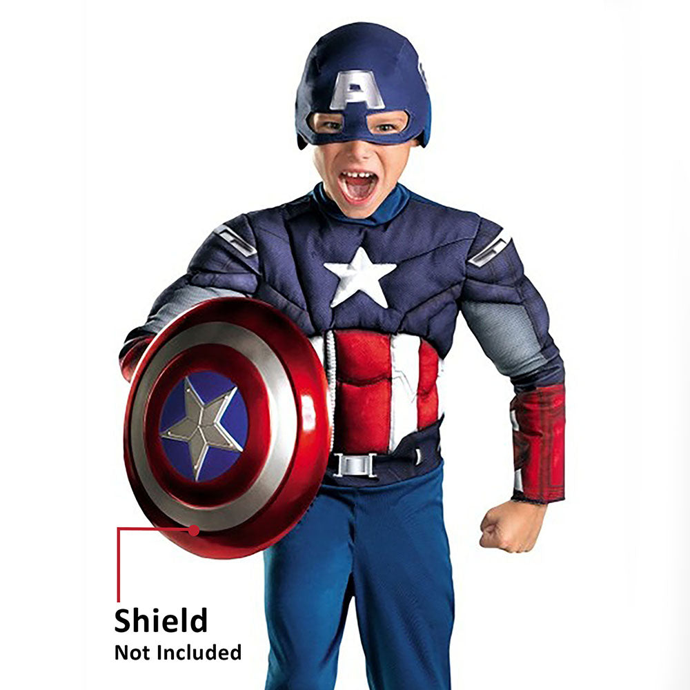 Blue Muscle Superhero Kids Halloween Costume