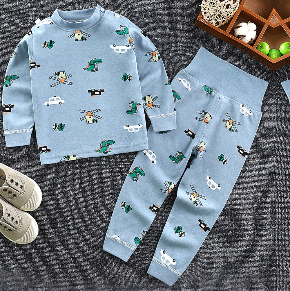 Blue Crocodile, Car, Windmill Full sleeves tops & pants set Unisex Kids Wear