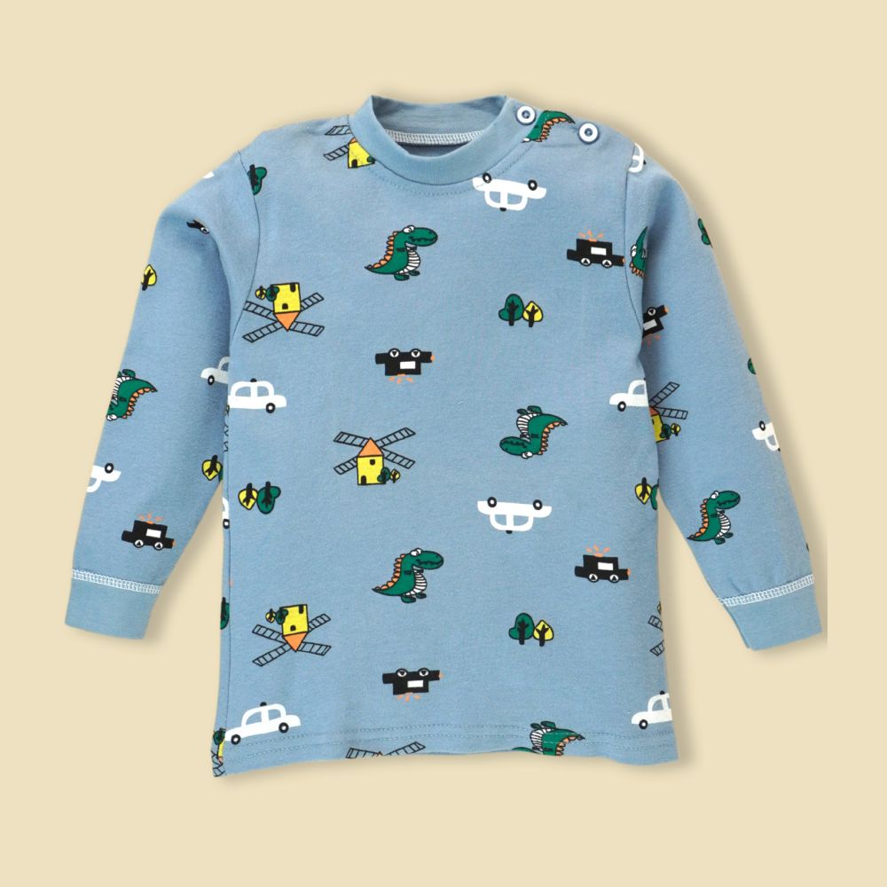 Blue Crocodile, Car, Windmill Full sleeves tops & pants set Unisex Kids Wear