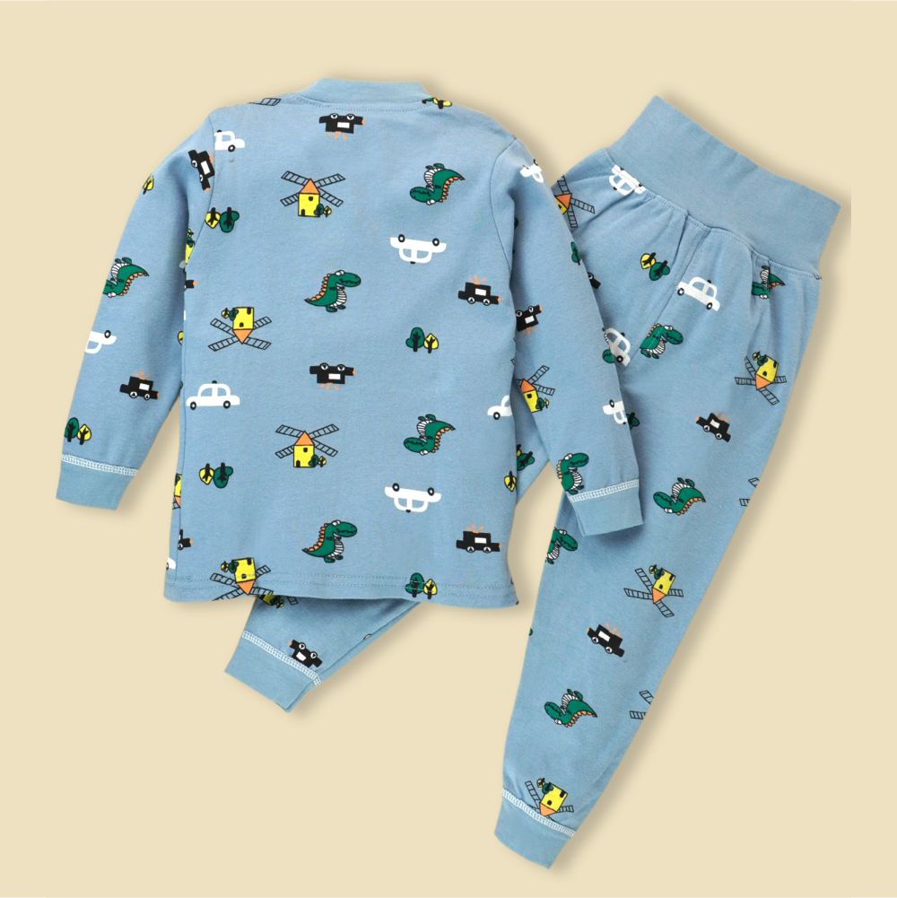 Blue Crocodile, Car, Windmill Full sleeves tops & pants set Unisex Kids Wear