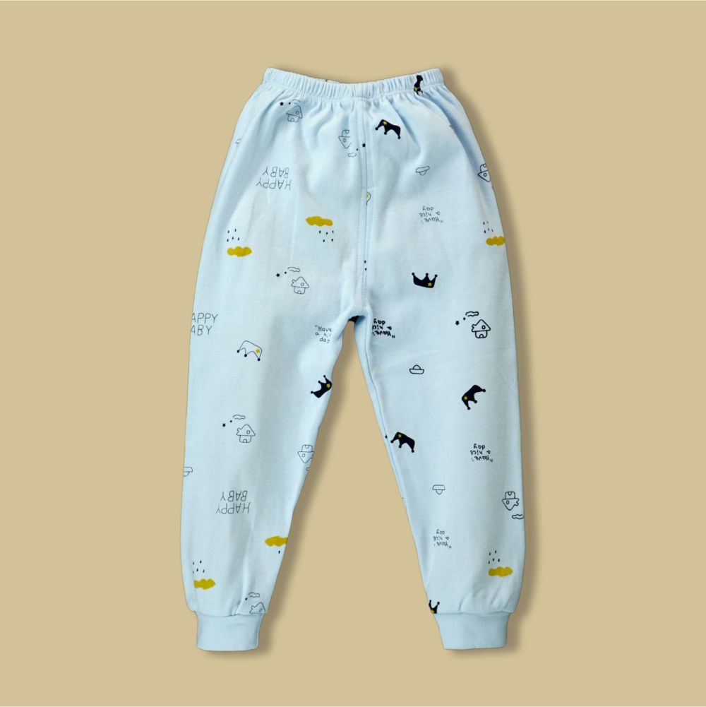 Blue Happy Baby Full sleeves tops & pants set Unisex Kids Wear