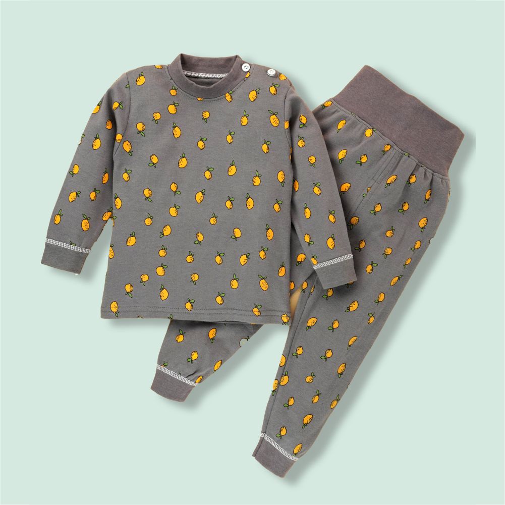 Brown Lemon Full sleeves tops & pants set Unisex Kids Wear