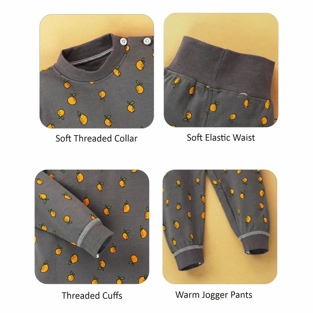 Brown Lemon Full sleeves tops & pants set Unisex Kids Wear