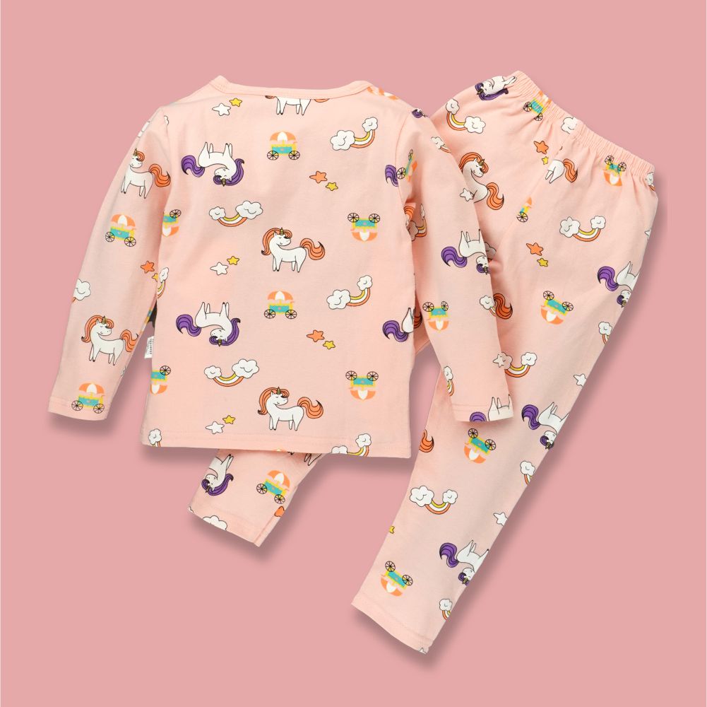 Pink Unicorn Full sleeves tops & pants set Unisex Kids Wear