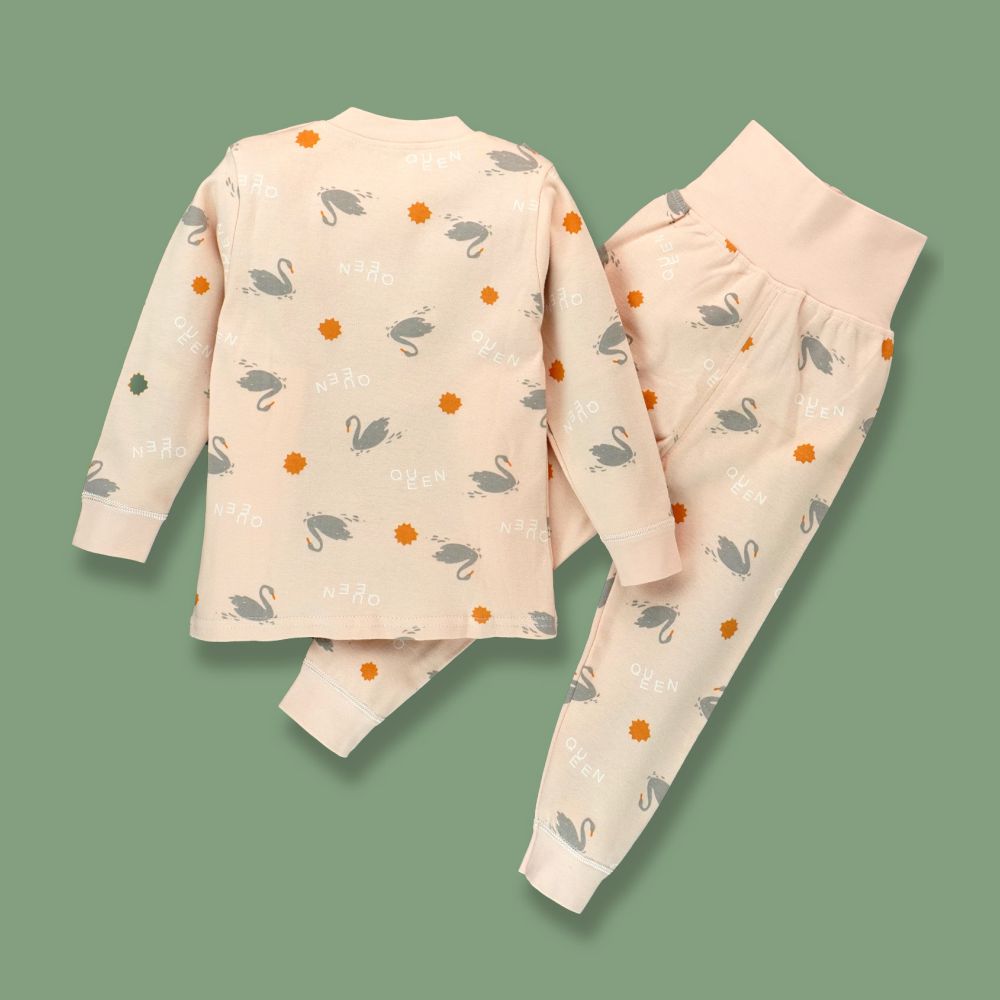 Queen Swan Full sleeves tops & pants set Unisex Kids Wear