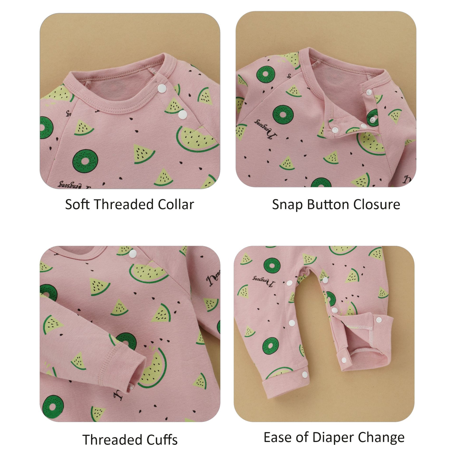 Pink Watermelon Print Romper Unisex Kids Wear