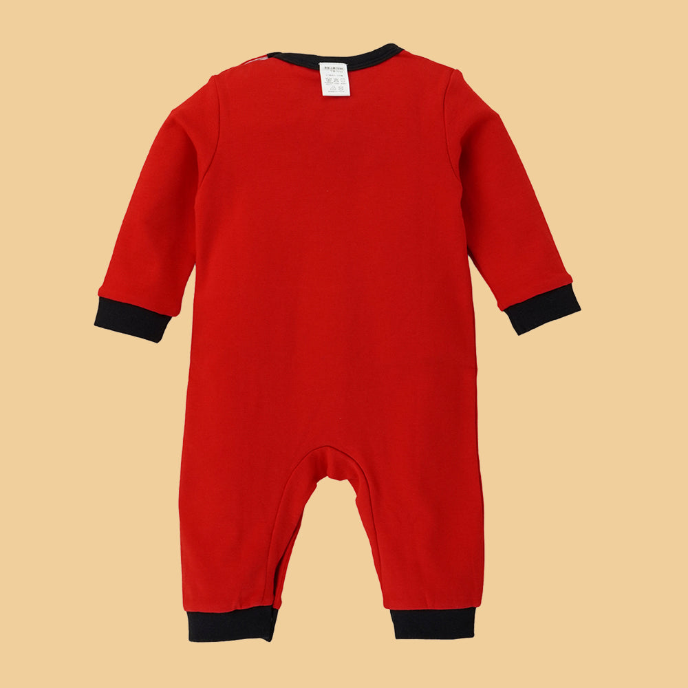 Red Romper with White Cow Print, 2-3 years Unisex Kids Wear