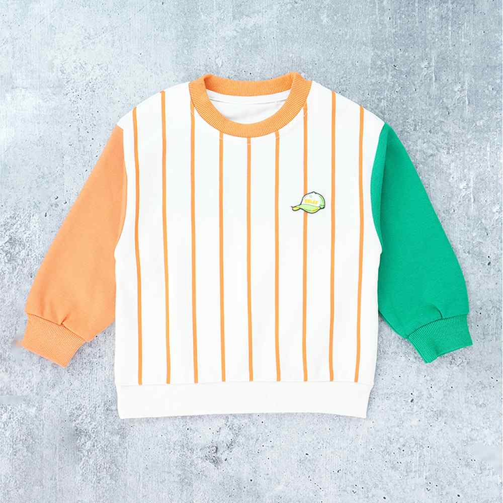 Orange & Green colorblock Full Sleeves shirt for Kids