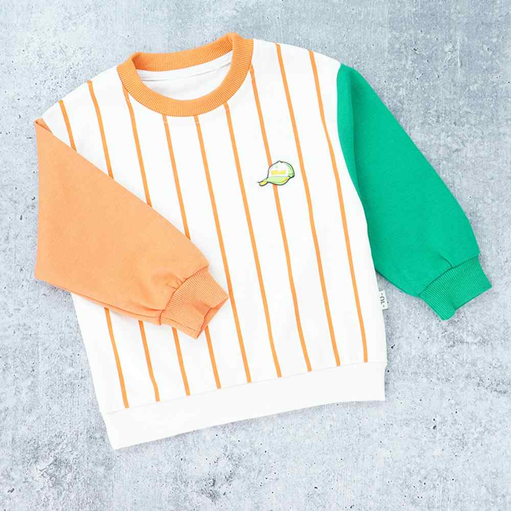 Orange & Green colorblock Full Sleeves shirt for Kids