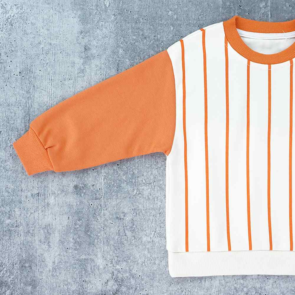 Orange & Green colorblock Full Sleeves shirt for Kids