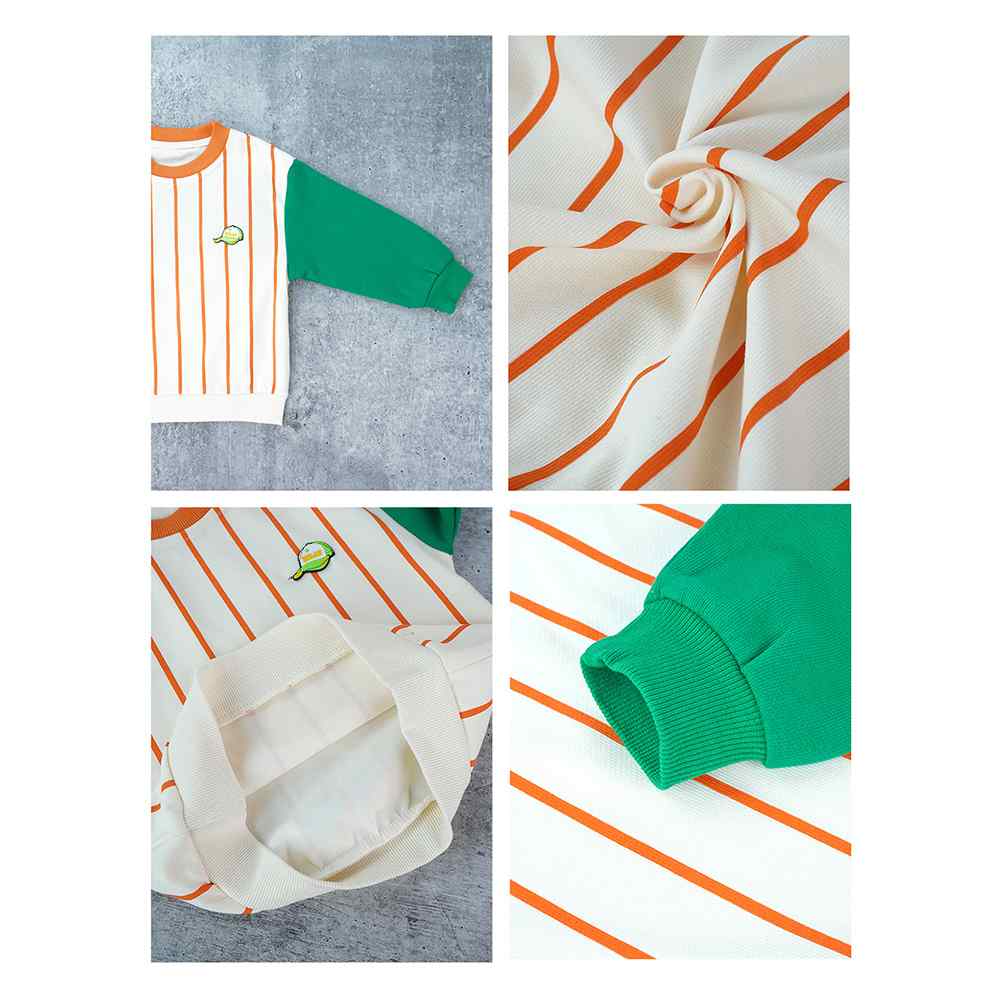 Orange & Green colorblock Full Sleeves shirt for Kids
