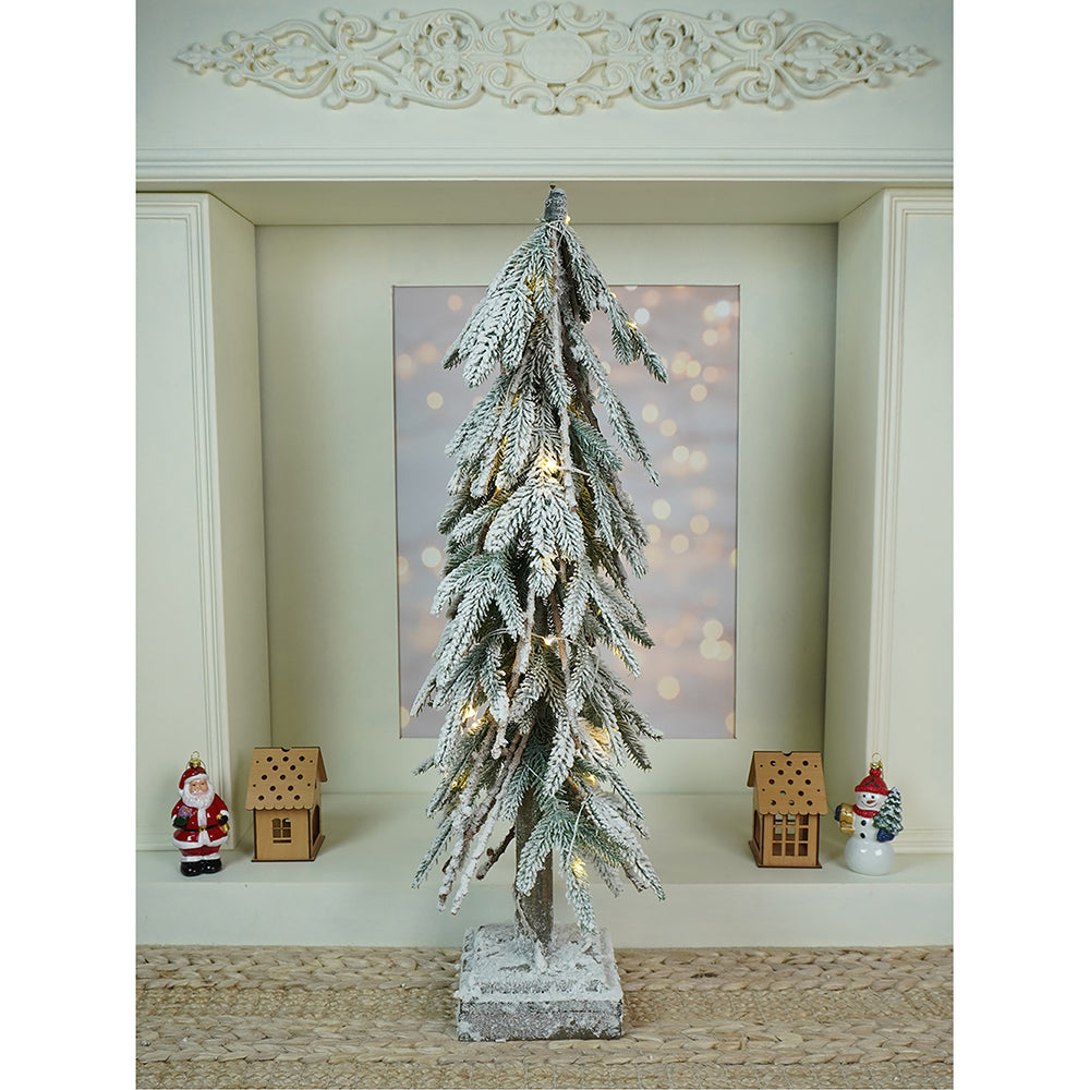 2.5 feet Frosty Downward Branches, Table Top Christmas Tree with Battery operated lights