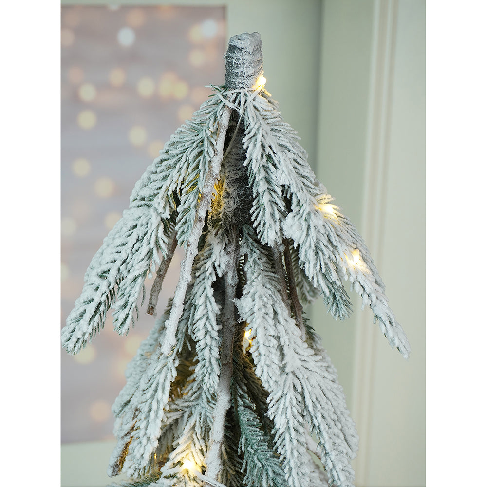 2.5 feet Frosty Downward Branches, Table Top Christmas Tree with Battery operated lights