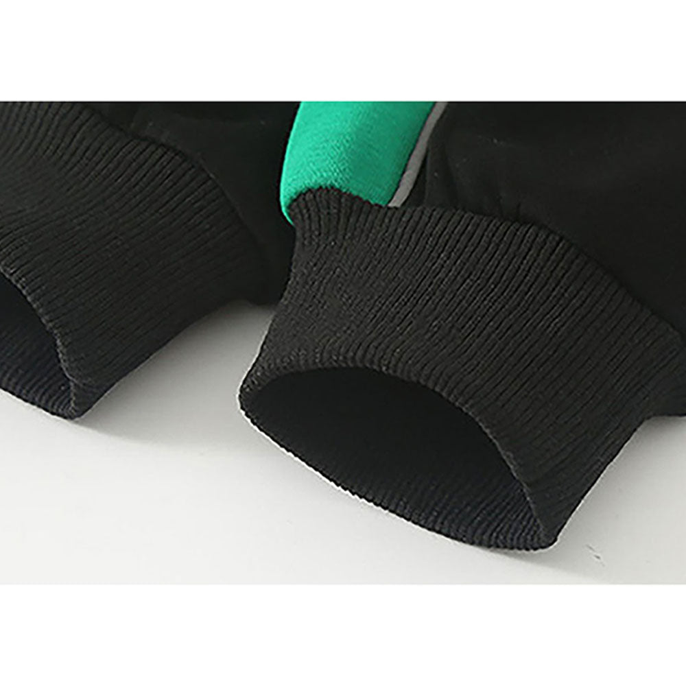Casual Black With Green Borer 2Pcs Track Suit Set For Kids & Tweens