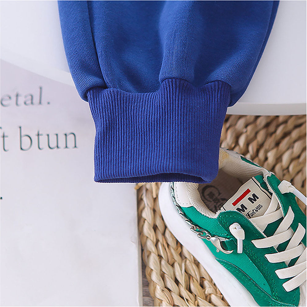 Blue 3D Monkey Face 2Pcs Track Suit Set For Winter And All Season Wear