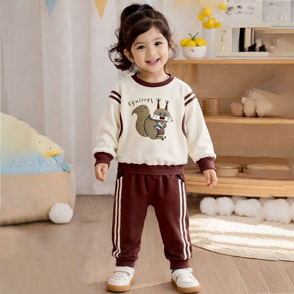 Brown Squirrel Tracksuit Set for Kids