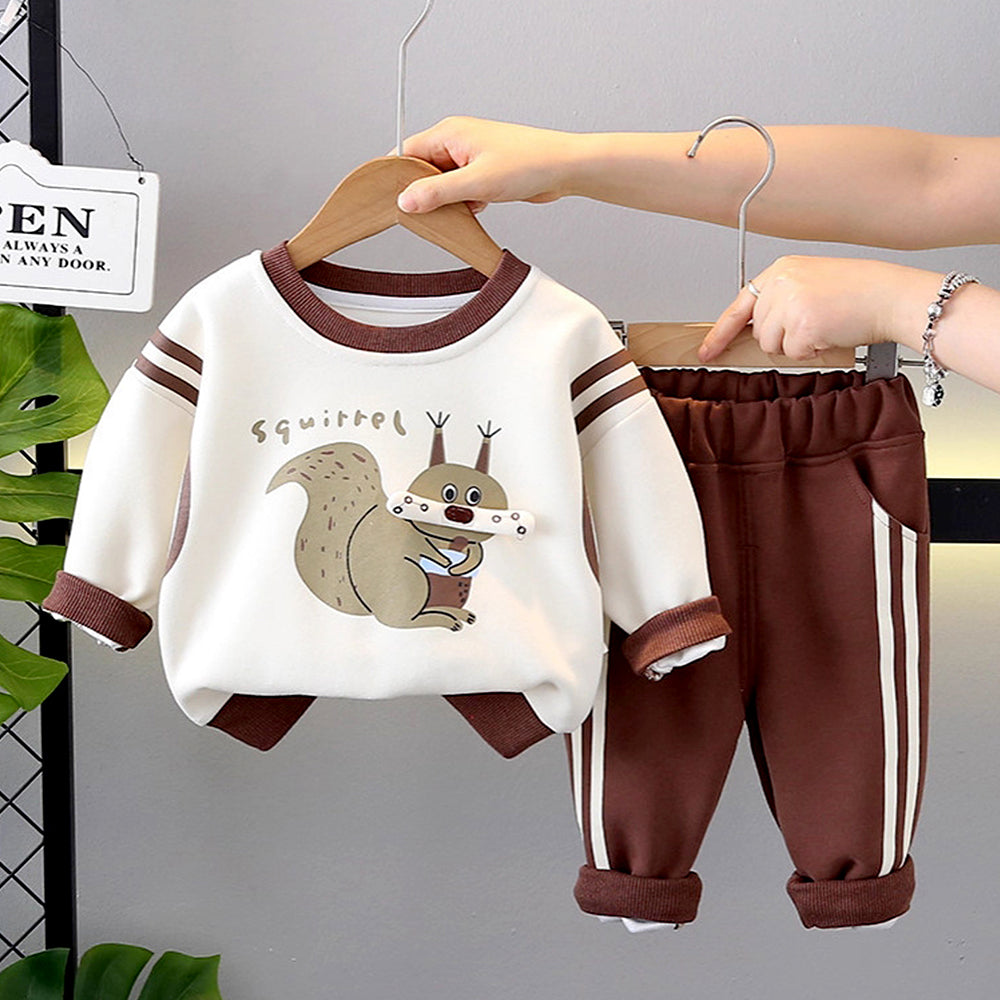 Brown Squirrel Tracksuit Set for Kids