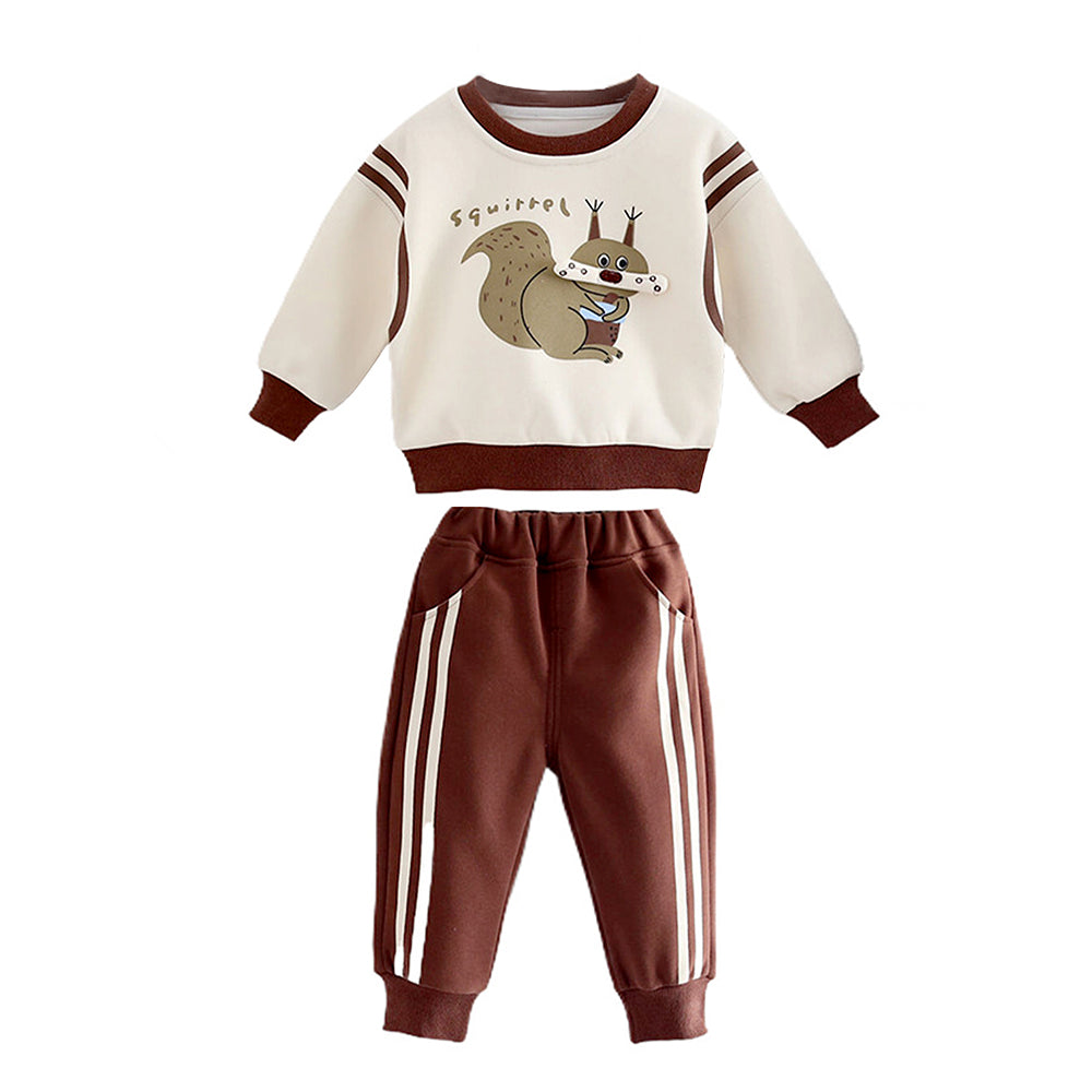 Brown Squirrel Tracksuit Set for Kids